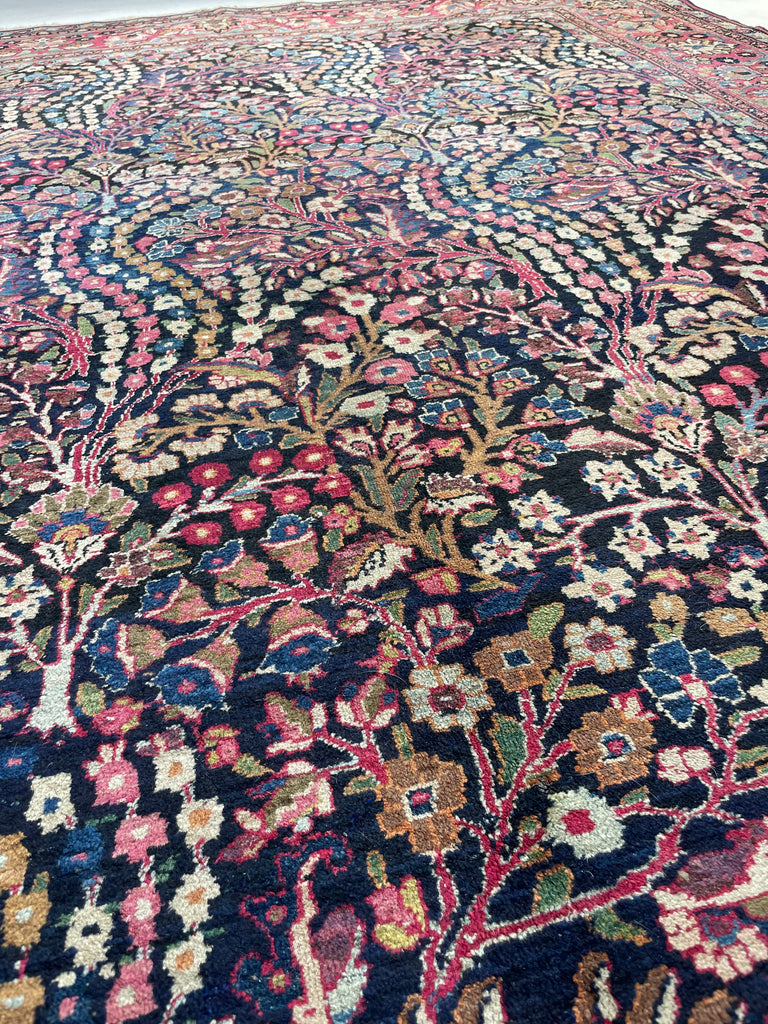 SOLD | BEYOND GORGEOUS MINT Antique Northeast Mashhad | Swaying Long Blooming Perennials in Unbelievable Color Palette | 8.3 x 12