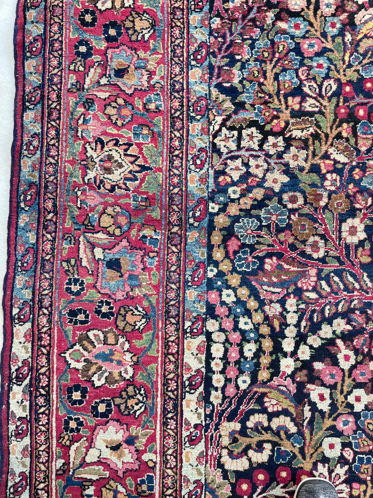 SOLD | BEYOND GORGEOUS MINT Antique Northeast Mashhad | Swaying Long Blooming Perennials in Unbelievable Color Palette | 8.3 x 12