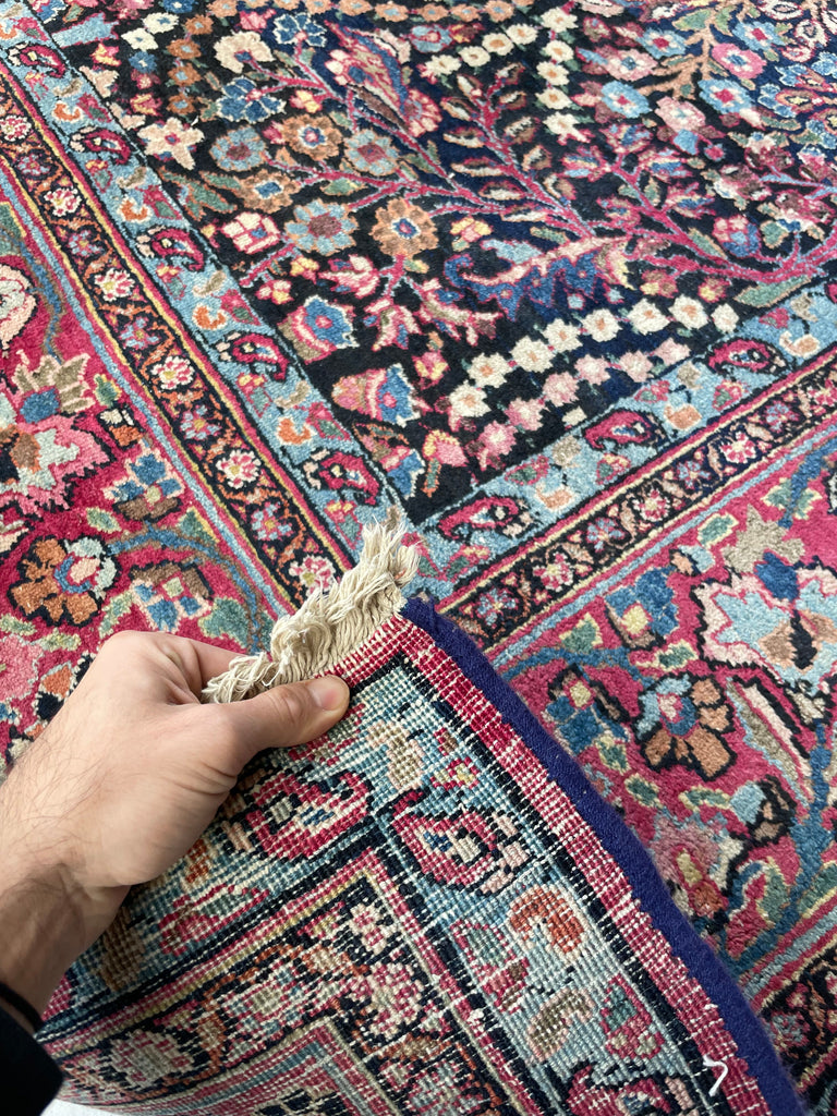 SOLD | BEYOND GORGEOUS MINT Antique Northeast Mashhad | Swaying Long Blooming Perennials in Unbelievable Color Palette | 8.3 x 12