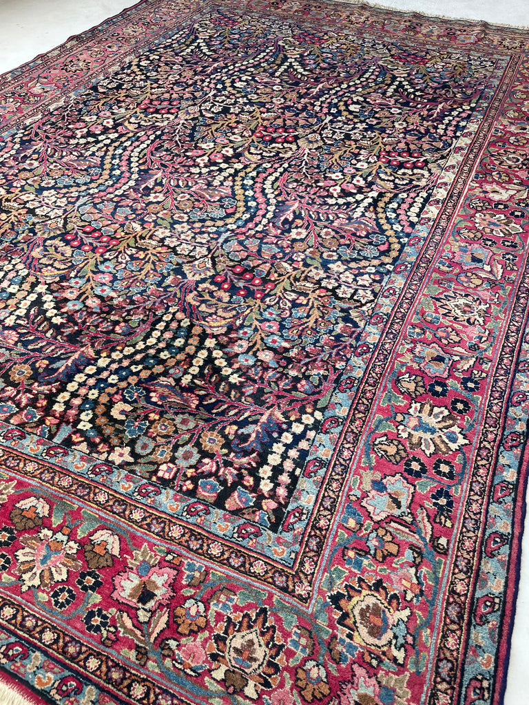 SOLD | BEYOND GORGEOUS MINT Antique Northeast Mashhad | Swaying Long Blooming Perennials in Unbelievable Color Palette | 8.3 x 12
