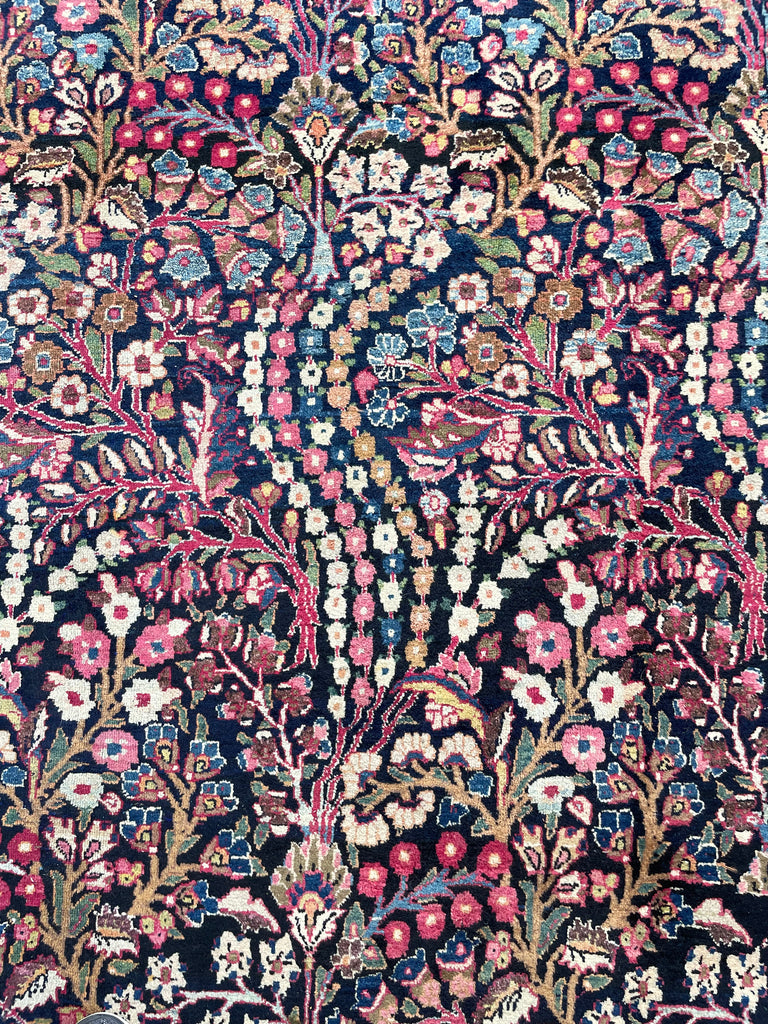 SOLD | BEYOND GORGEOUS MINT Antique Northeast Mashhad | Swaying Long Blooming Perennials in Unbelievable Color Palette | 8.3 x 12