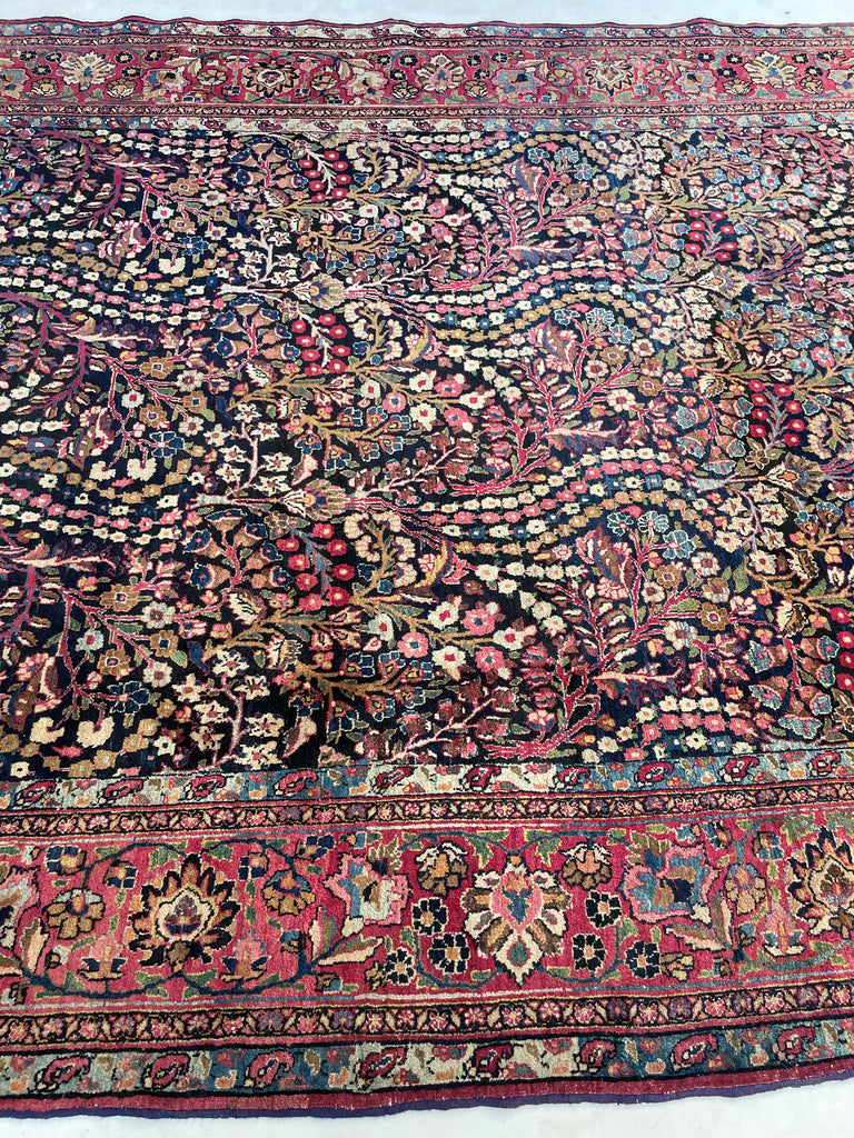 SOLD | BEYOND GORGEOUS MINT Antique Northeast Mashhad | Swaying Long Blooming Perennials in Unbelievable Color Palette | 8.3 x 12