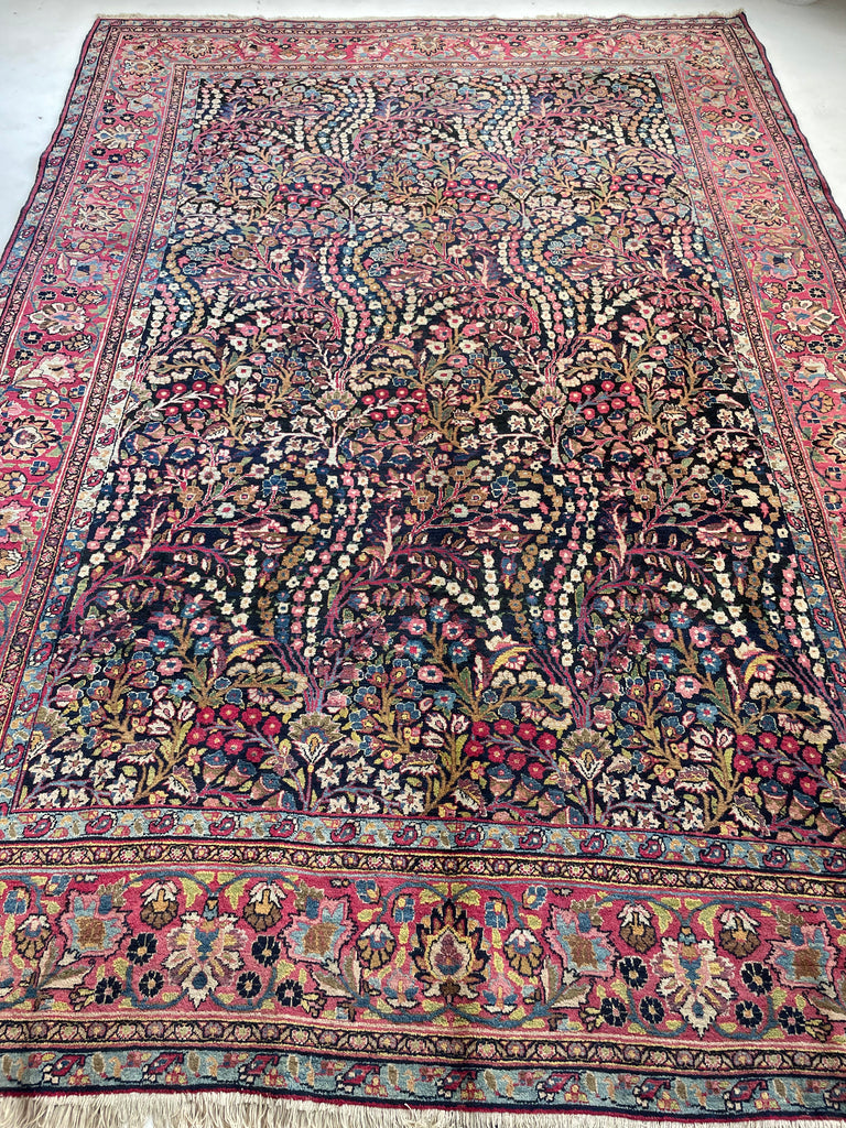 SOLD | BEYOND GORGEOUS MINT Antique Northeast Mashhad | Swaying Long Blooming Perennials in Unbelievable Color Palette | 8.3 x 12