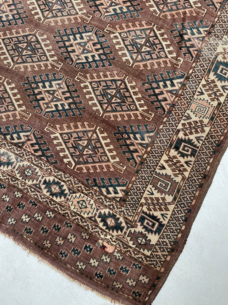 RESERVED FOR SHOOT*** VELVET-LIKE Antique Tekke | Soft Plum, Peacock Teal, Mocha, Espresso, Linen Beige | 7 x 10.4