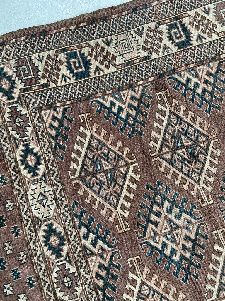 RESERVED FOR SHOOT*** VELVET-LIKE Antique Tekke | Soft Plum, Peacock Teal, Mocha, Espresso, Linen Beige | 7 x 10.4