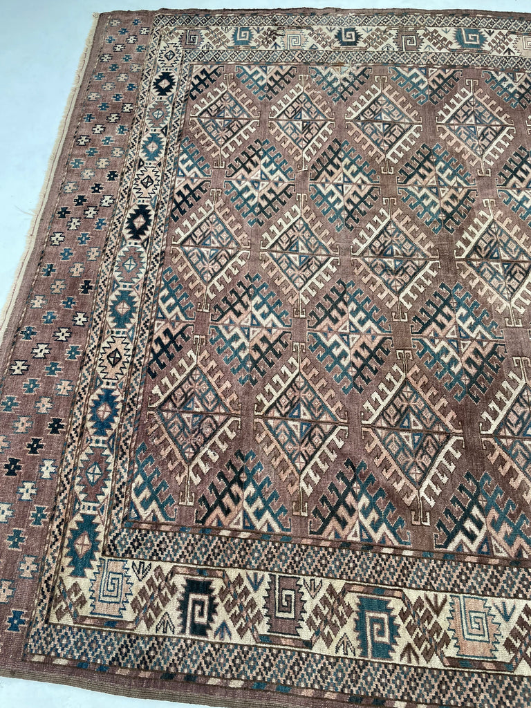 RESERVED FOR SHOOT*** VELVET-LIKE Antique Tekke | Soft Plum, Peacock Teal, Mocha, Espresso, Linen Beige | 7 x 10.4