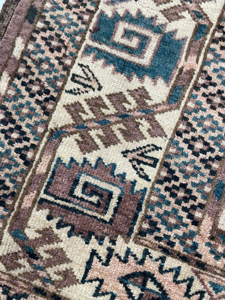 RESERVED FOR SHOOT*** VELVET-LIKE Antique Tekke | Soft Plum, Peacock Teal, Mocha, Espresso, Linen Beige | 7 x 10.4