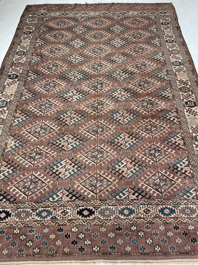 RESERVED FOR SHOOT*** VELVET-LIKE Antique Tekke | Soft Plum, Peacock Teal, Mocha, Espresso, Linen Beige | 7 x 10.4