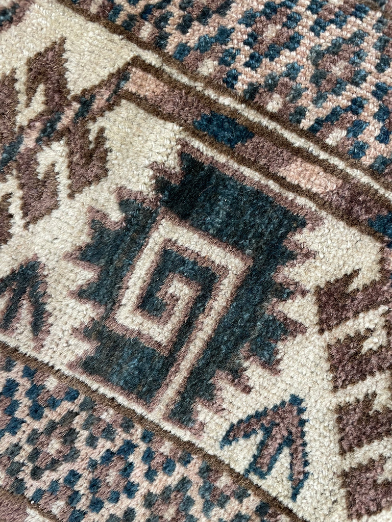 RESERVED FOR SHOOT*** VELVET-LIKE Antique Tekke | Soft Plum, Peacock Teal, Mocha, Espresso, Linen Beige | 7 x 10.4