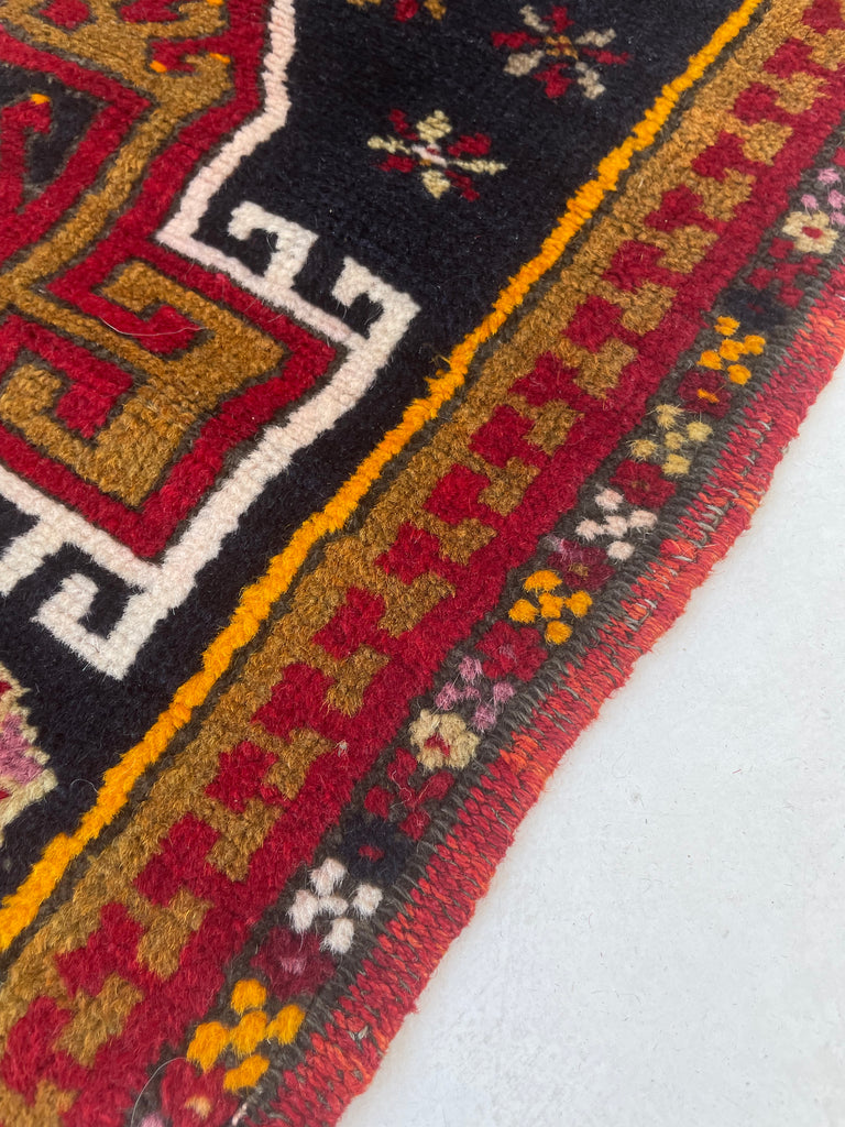 Funky Vintage Turkish with Rich Reds, Indigo, Chestnut & even Tangerine | 1.9 x 3.4