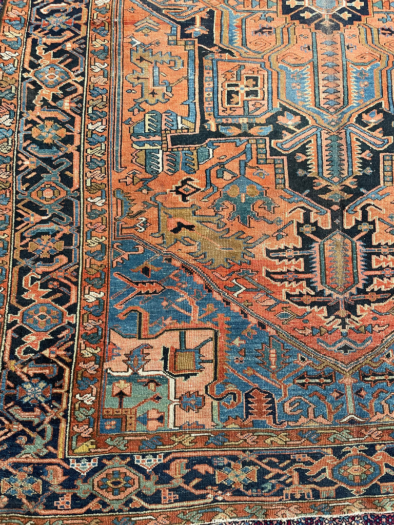 C. 1910-20's Collector's HEART-WRENCHINGLY BEAUTIFUL Two-Toned Antique KARAJA Rug | 7 x 10