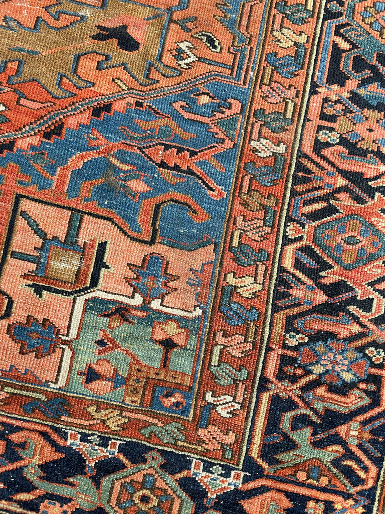 C. 1910-20's Collector's HEART-WRENCHINGLY BEAUTIFUL Two-Toned Antique KARAJA Rug | 7 x 10