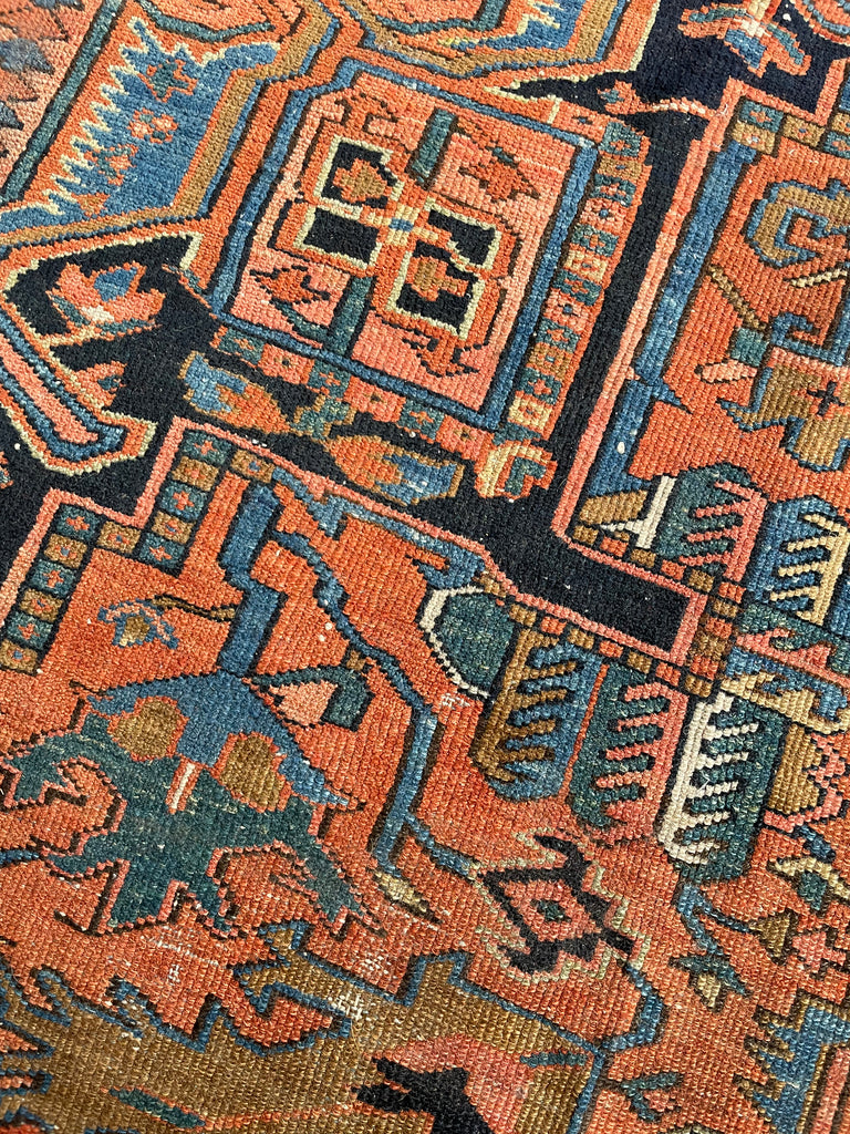 C. 1910-20's Collector's HEART-WRENCHINGLY BEAUTIFUL Two-Toned Antique KARAJA Rug | 7 x 10