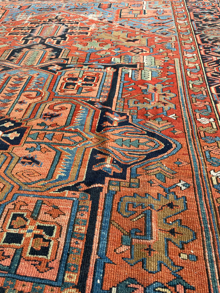 C. 1910-20's Collector's HEART-WRENCHINGLY BEAUTIFUL Two-Toned Antique KARAJA Rug | 7 x 10