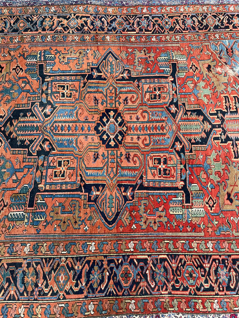 C. 1910-20's Collector's HEART-WRENCHINGLY BEAUTIFUL Two-Toned Antique KARAJA Rug | 7 x 10
