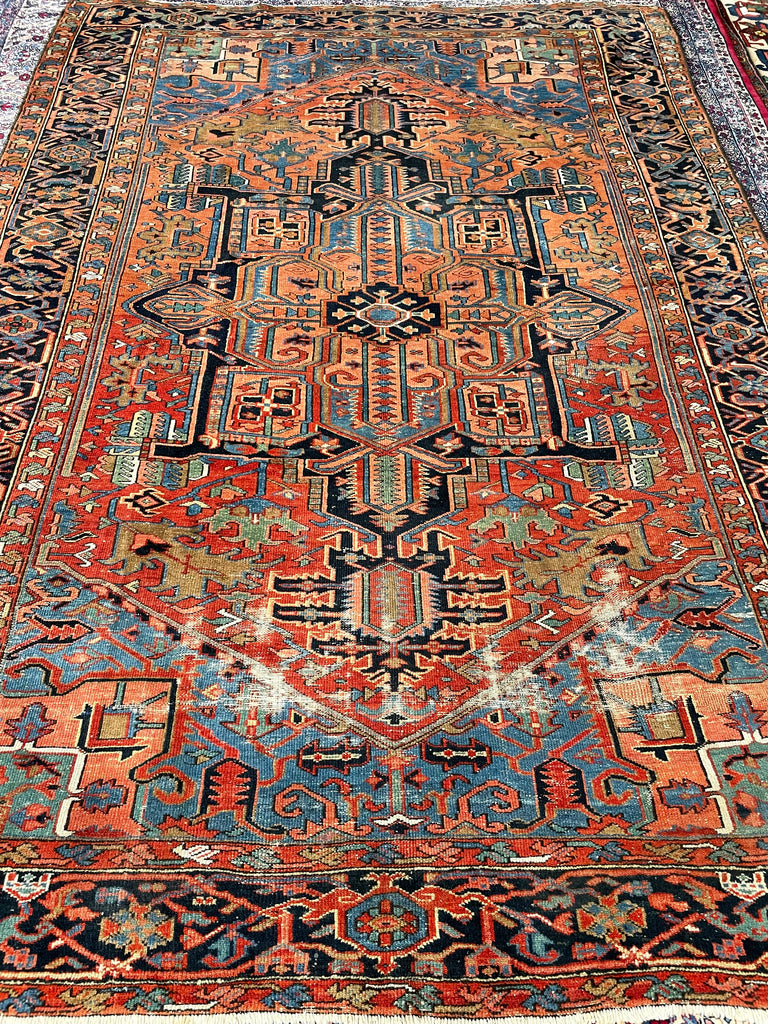 C. 1910-20's Collector's HEART-WRENCHINGLY BEAUTIFUL Two-Toned Antique KARAJA Rug | 7 x 10