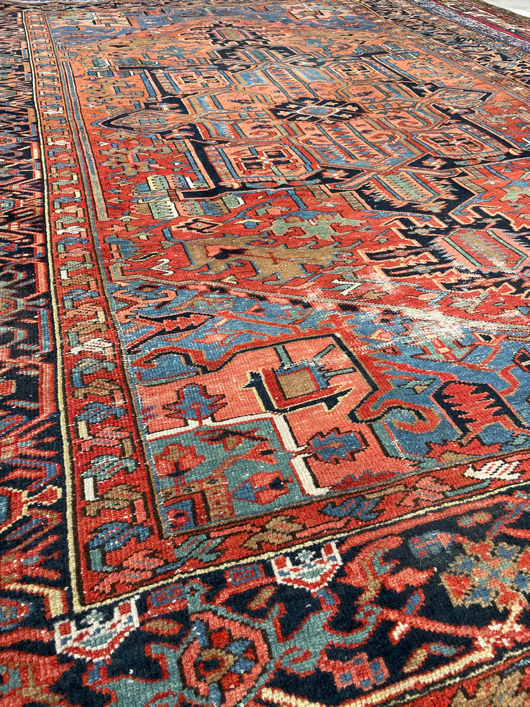 C. 1910-20's Collector's HEART-WRENCHINGLY BEAUTIFUL Two-Toned Antique KARAJA Rug | 7 x 10