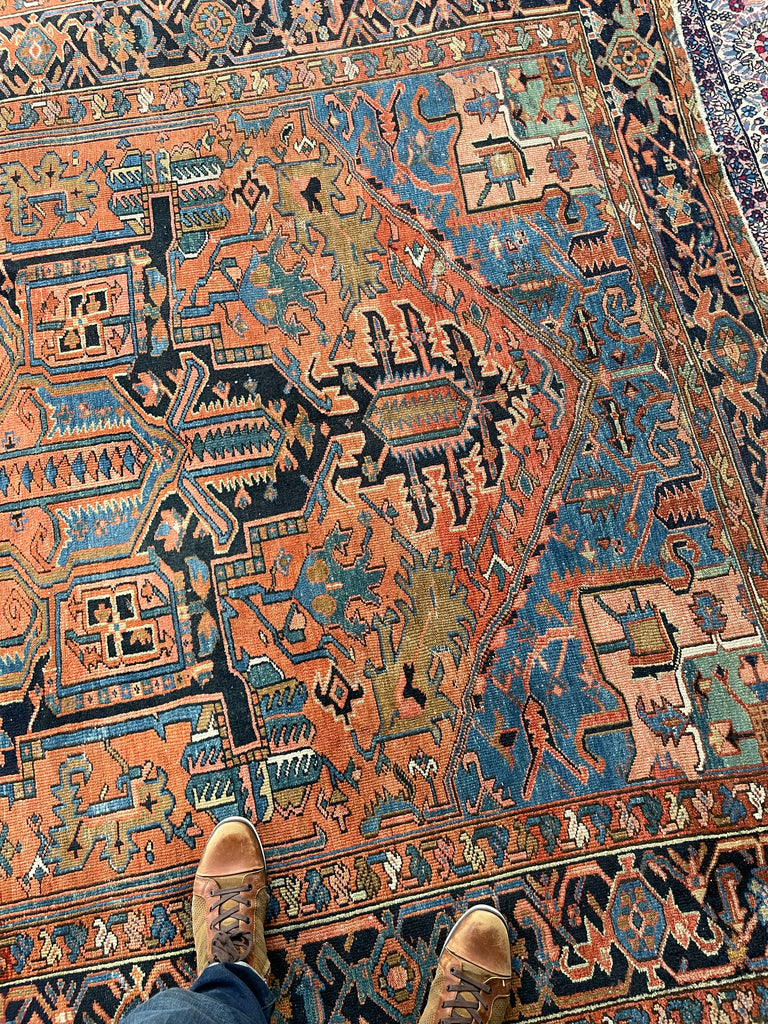 C. 1910-20's Collector's HEART-WRENCHINGLY BEAUTIFUL Two-Toned Antique KARAJA Rug | 7 x 10
