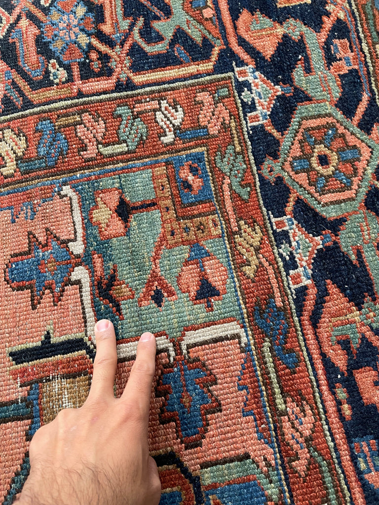 C. 1910-20's Collector's HEART-WRENCHINGLY BEAUTIFUL Two-Toned Antique KARAJA Rug | 7 x 10