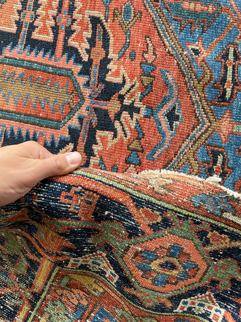 C. 1910-20's Collector's HEART-WRENCHINGLY BEAUTIFUL Two-Toned Antique KARAJA Rug | 7 x 10