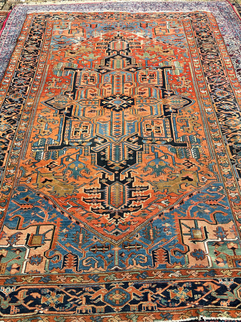 C. 1910-20's Collector's HEART-WRENCHINGLY BEAUTIFUL Two-Toned Antique KARAJA Rug | 7 x 10