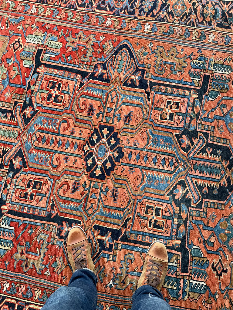 C. 1910-20's Collector's HEART-WRENCHINGLY BEAUTIFUL Two-Toned Antique KARAJA Rug | 7 x 10