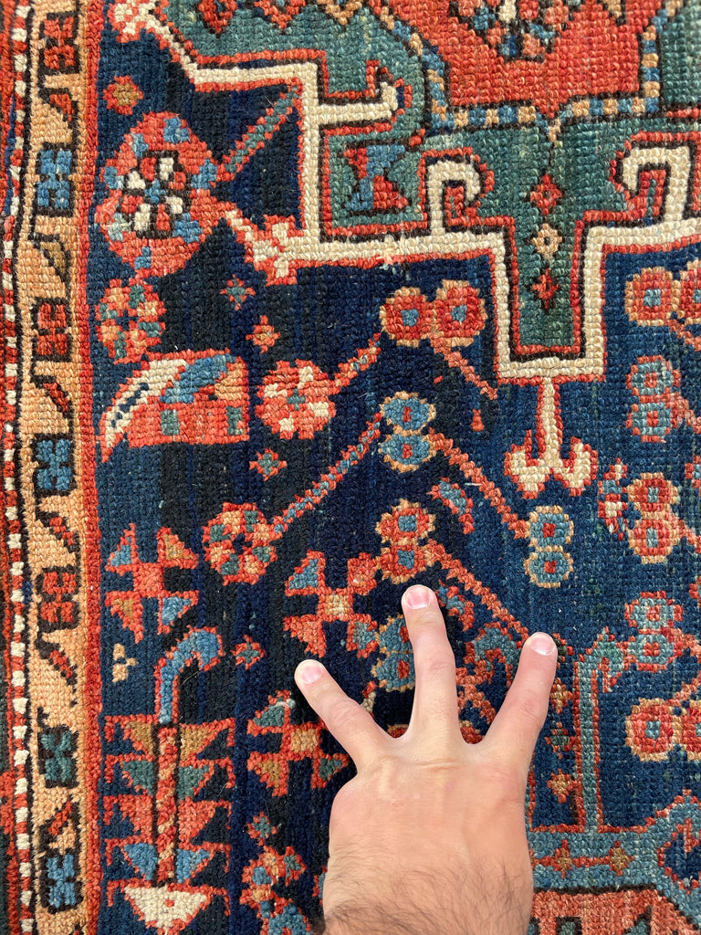 RESERVED FOR MATT*** MINT CONDITION Antique Rug | Navy, Rust, Clay, Green, Teal, & More | ~ 8 x 11