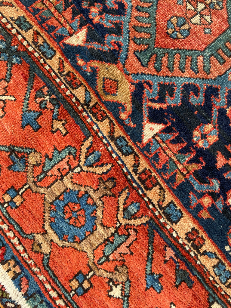 RESERVED FOR MATT*** MINT CONDITION Antique Rug | Navy, Rust, Clay, Green, Teal, & More | ~ 8 x 11