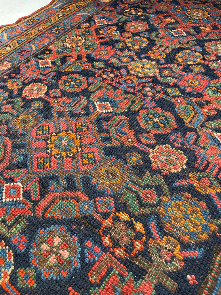 SOLD | COLORFUL Antique Kurdish Runner | Saffron, Green, Punch, Blue, & Beyond | 3.7 x 17
