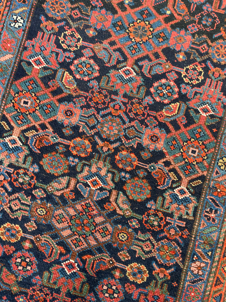 SOLD | COLORFUL Antique Kurdish Runner | Saffron, Green, Punch, Blue, & Beyond | 3.7 x 17