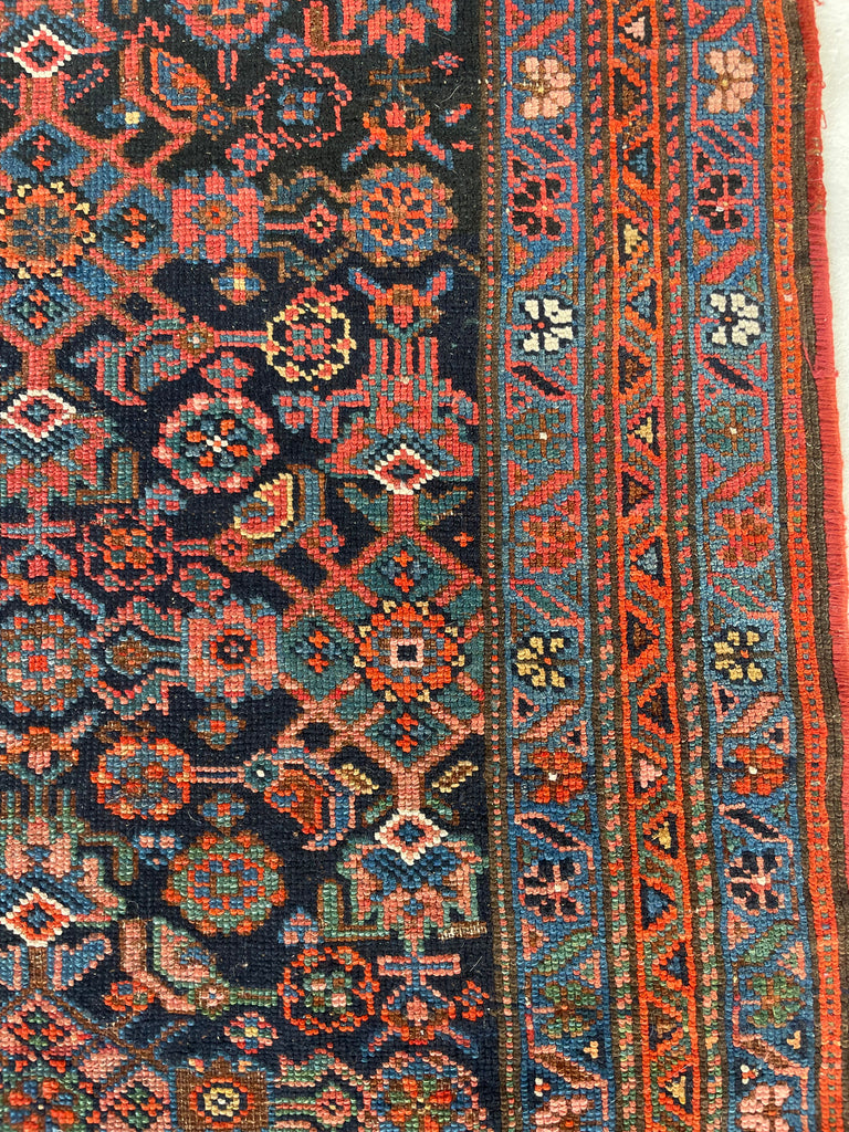 SOLD | COLORFUL Antique Kurdish Runner | Saffron, Green, Punch, Blue, & Beyond | 3.7 x 17