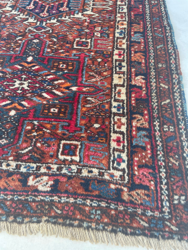 SOLD | AMAZING Vintage Tribal Runner | Amber, Deep Umber, Clay, with Blues, Greens, Magenta, and More | 3.2 x 11.3