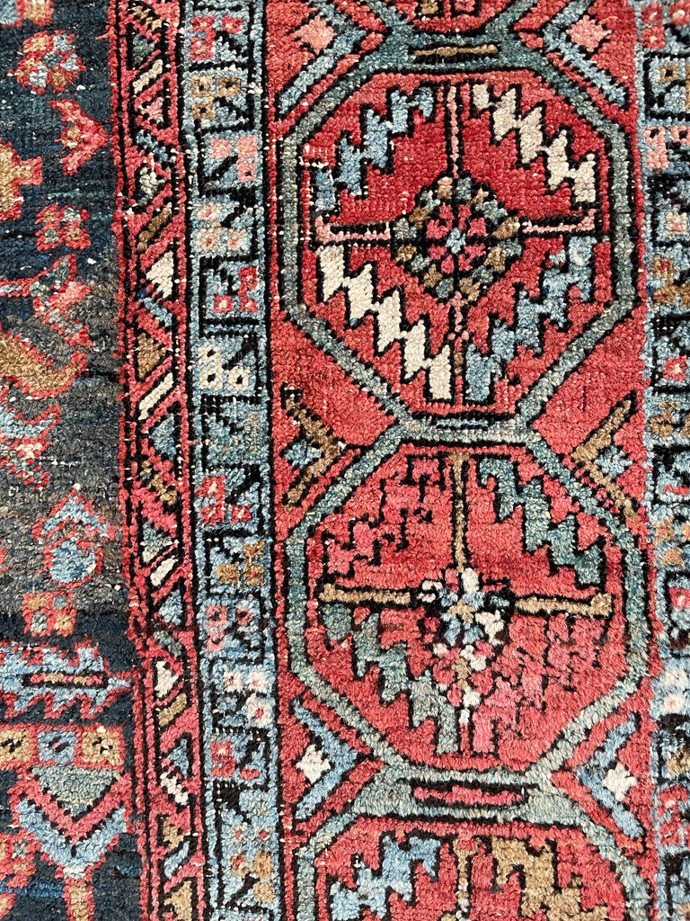 AMAZING Antique Rug BLOOMING MIDNIGHT JUNGLE Antique Rug  | Unbelievable Color Palette | 8 x 11.2