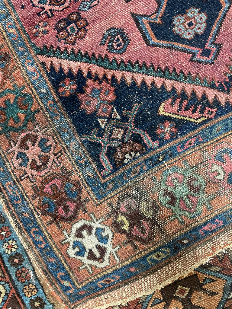 FANTASTIC rug with Pinks, Deep Blues & Salmon | 3.3 x 5.8