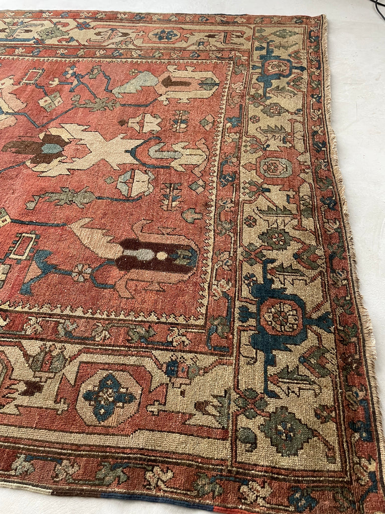 RAREST OF RARE | C. 1880's | ANCIENT MINT CONDITION ANTIQUE SERAPI | Unusually Oversized Narrow GEM w/ Gorg Natural Dyes | 8.10 x 15.1
