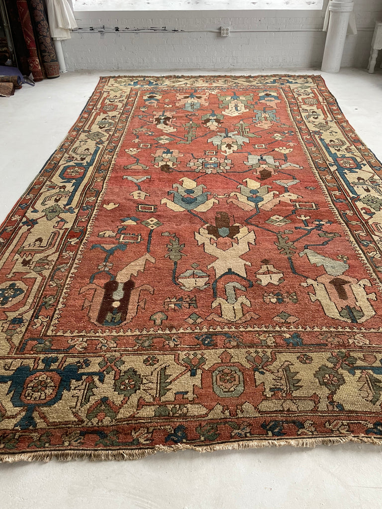 RAREST OF RARE | C. 1880's | ANCIENT MINT CONDITION ANTIQUE SERAPI | Unusually Oversized Narrow GEM w/ Gorg Natural Dyes | 8.10 x 15.1