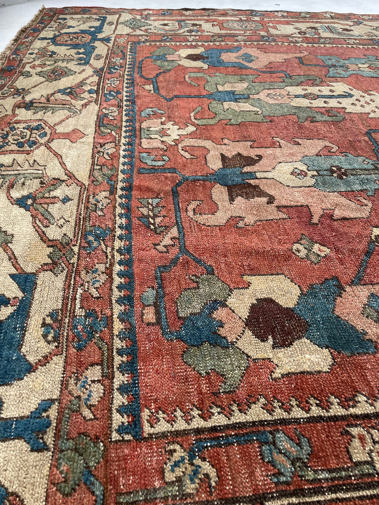 RAREST OF RARE | C. 1880's | ANCIENT MINT CONDITION ANTIQUE SERAPI | Unusually Oversized Narrow GEM w/ Gorg Natural Dyes | 8.10 x 15.1