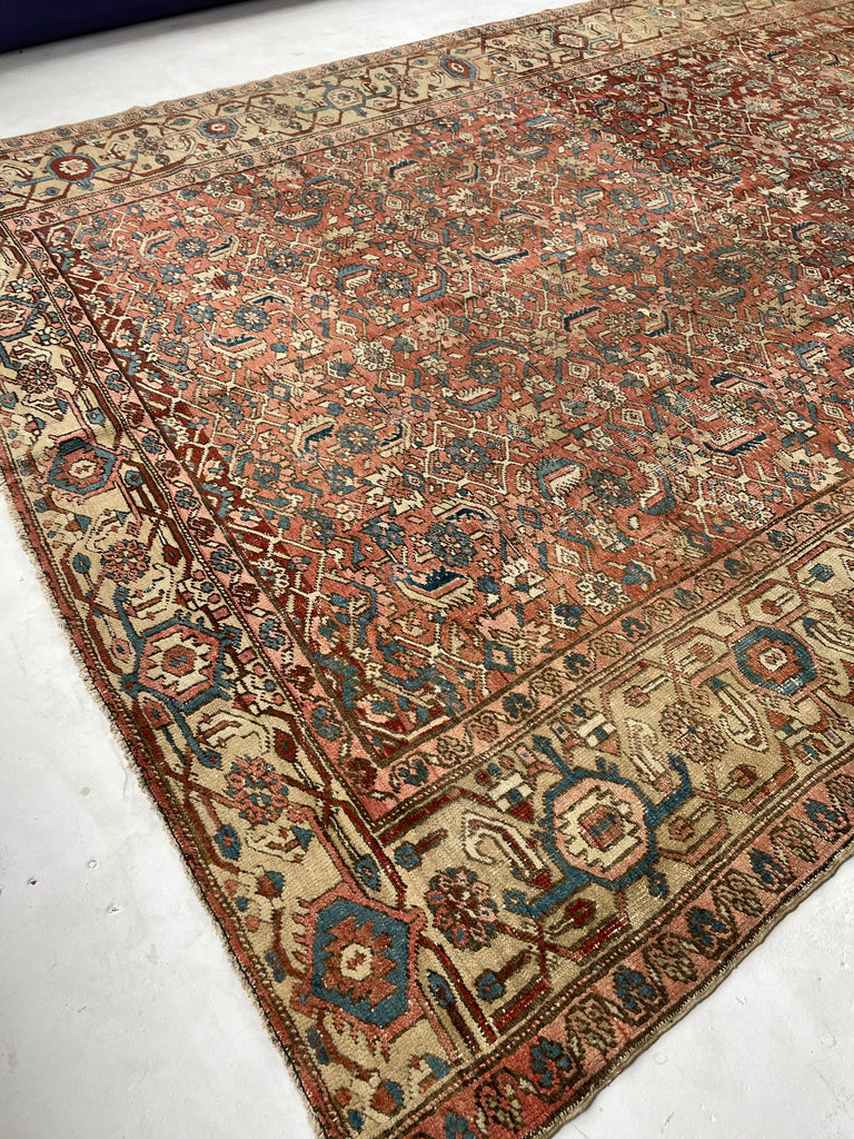 TRULY AMAZING Antique Rug with Iconic Design but FASCINATING Abrash Throughout! 8 x 12.6