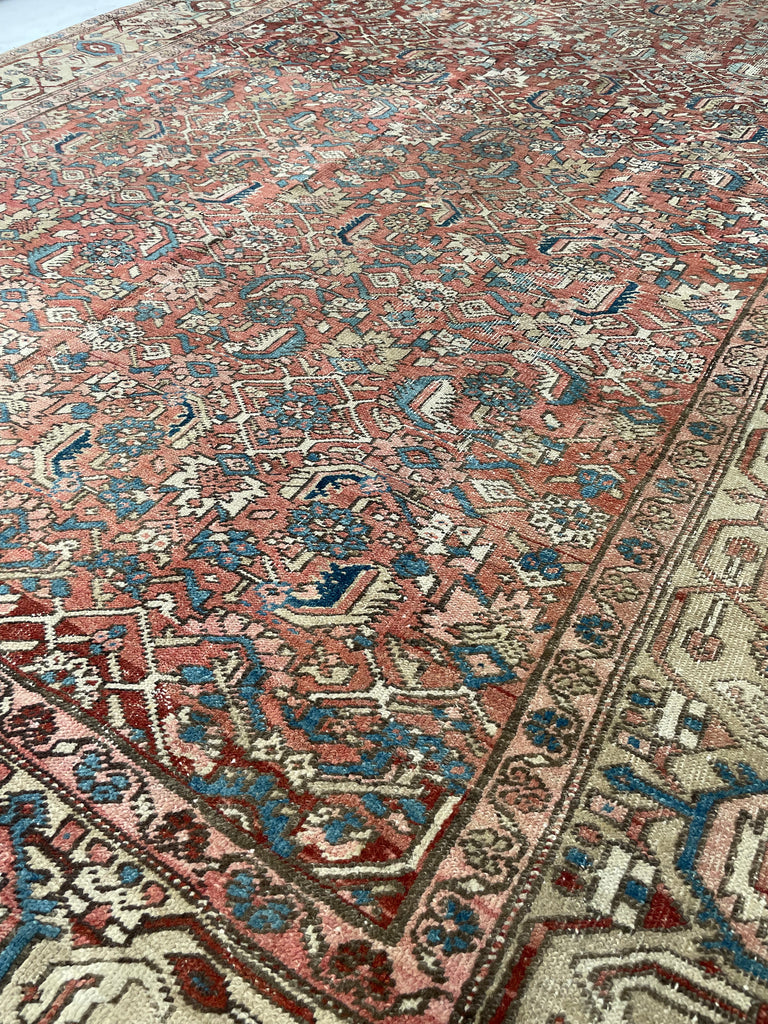 TRULY AMAZING Antique Rug with Iconic Design but FASCINATING Abrash Throughout! ~ 8 x 12.6