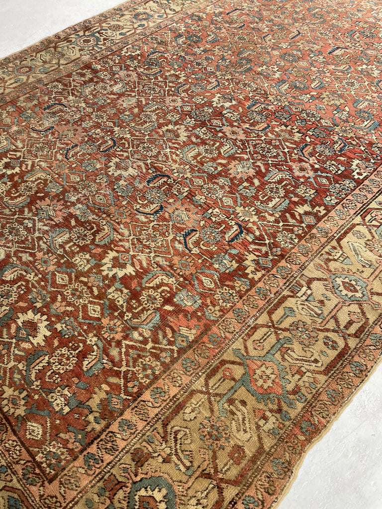 TRULY AMAZING Antique Rug with Iconic Design but FASCINATING Abrash Throughout! ~ 8 x 12.6
