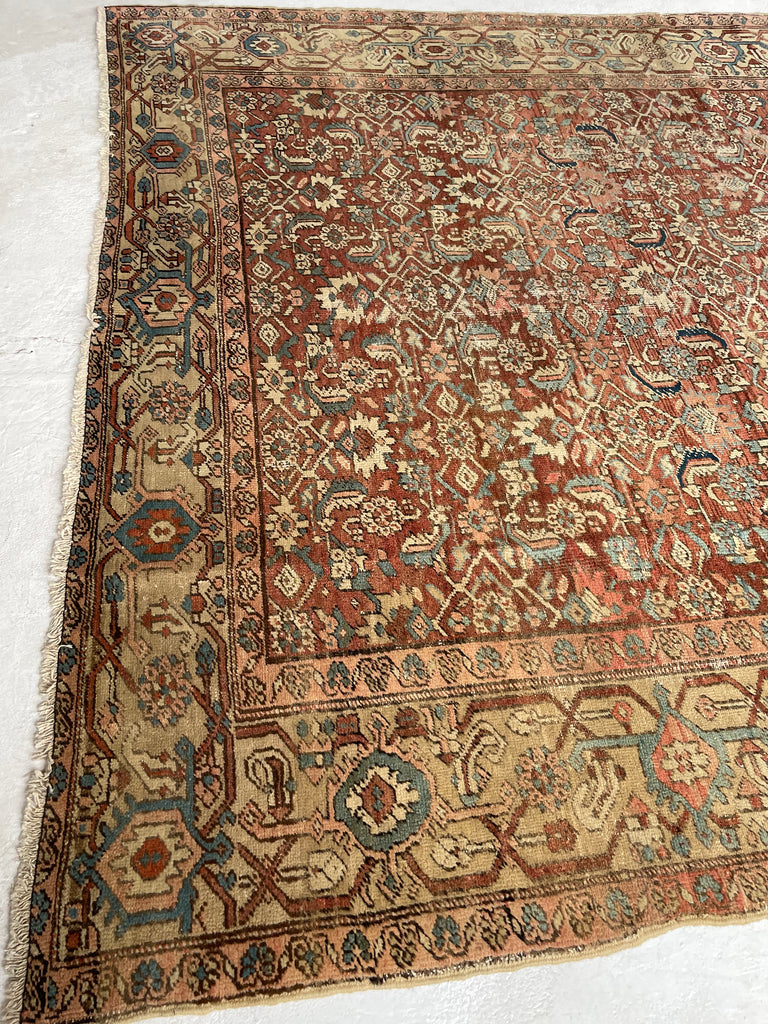 TRULY AMAZING Antique Rug with Iconic Design but FASCINATING Abrash Throughout! ~ 8 x 12.6