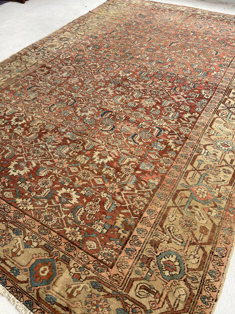 TRULY AMAZING Antique Rug with Iconic Design but FASCINATING Abrash Throughout! ~ 8 x 12.6
