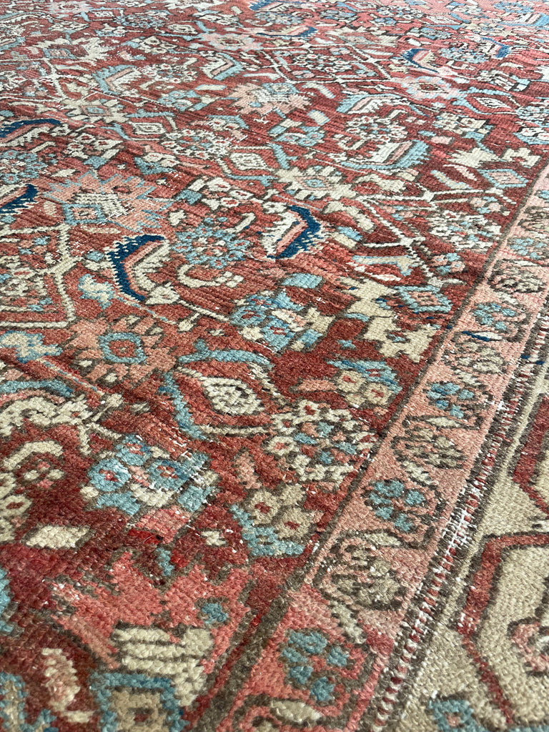 TRULY AMAZING Antique Rug with Iconic Design but FASCINATING Abrash Throughout! ~ 8 x 12.6