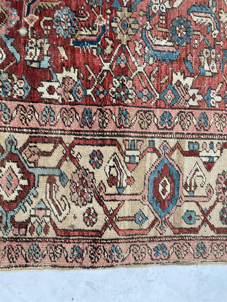 TRULY AMAZING Antique Rug with Iconic Design but FASCINATING Abrash Throughout! ~ 8 x 12.6