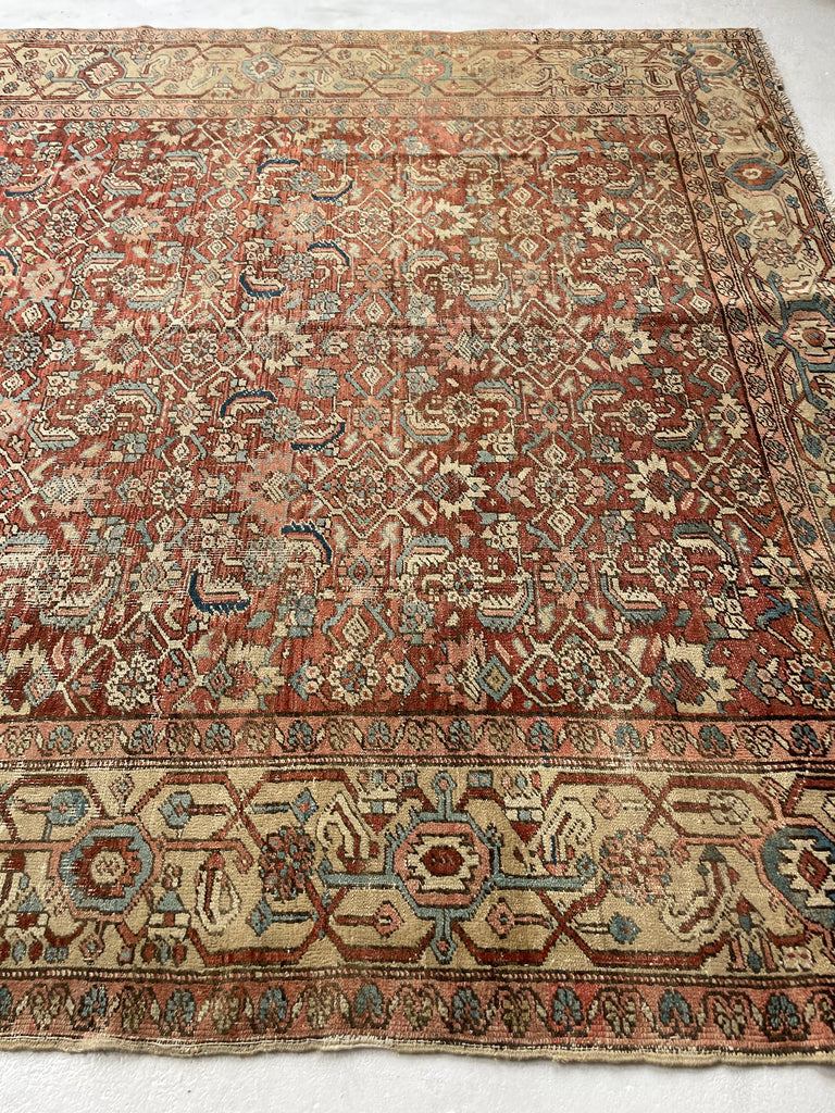 TRULY AMAZING Antique Rug with Iconic Design but FASCINATING Abrash Throughout! ~ 8 x 12.6