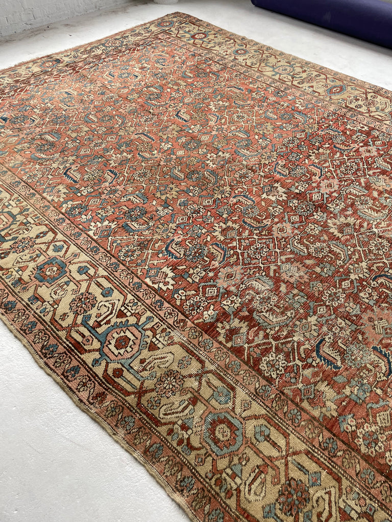 TRULY AMAZING Antique Rug with Iconic Design but FASCINATING Abrash Throughout! ~ 8 x 12.6