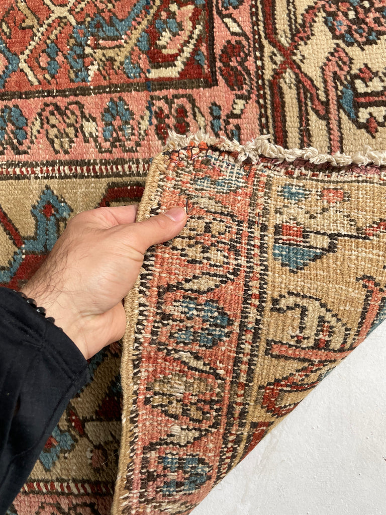 TRULY AMAZING Antique Rug with Iconic Design but FASCINATING Abrash Throughout! ~ 8 x 12.6