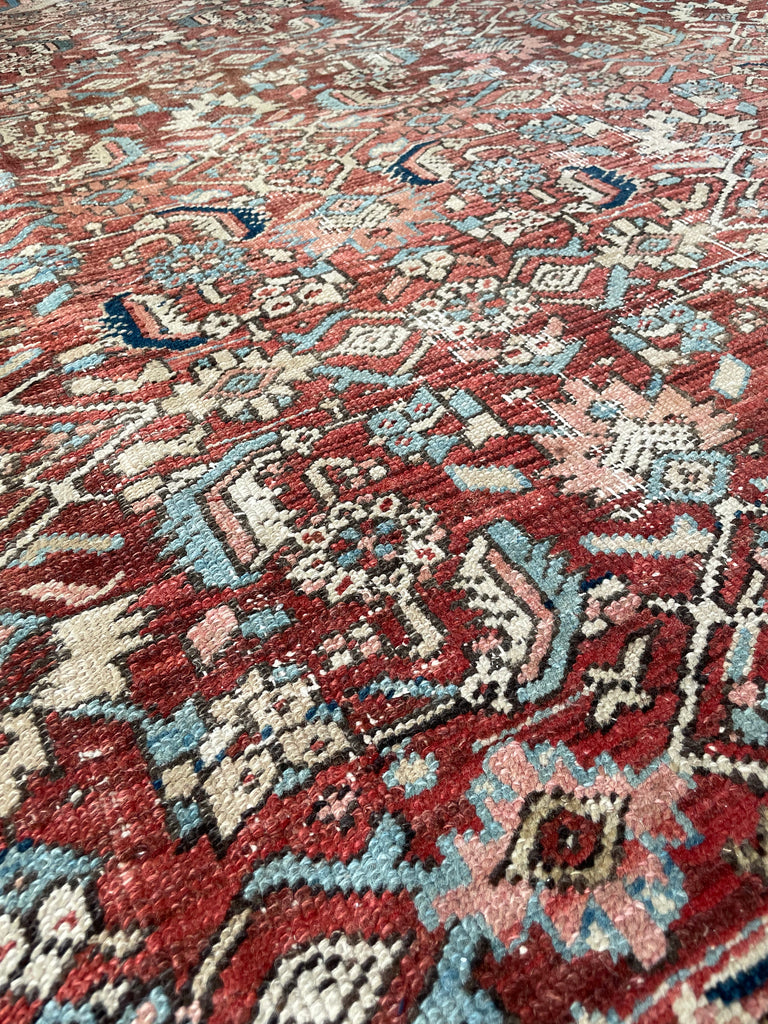TRULY AMAZING Antique Rug with Iconic Design but FASCINATING Abrash Throughout! ~ 8 x 12.6