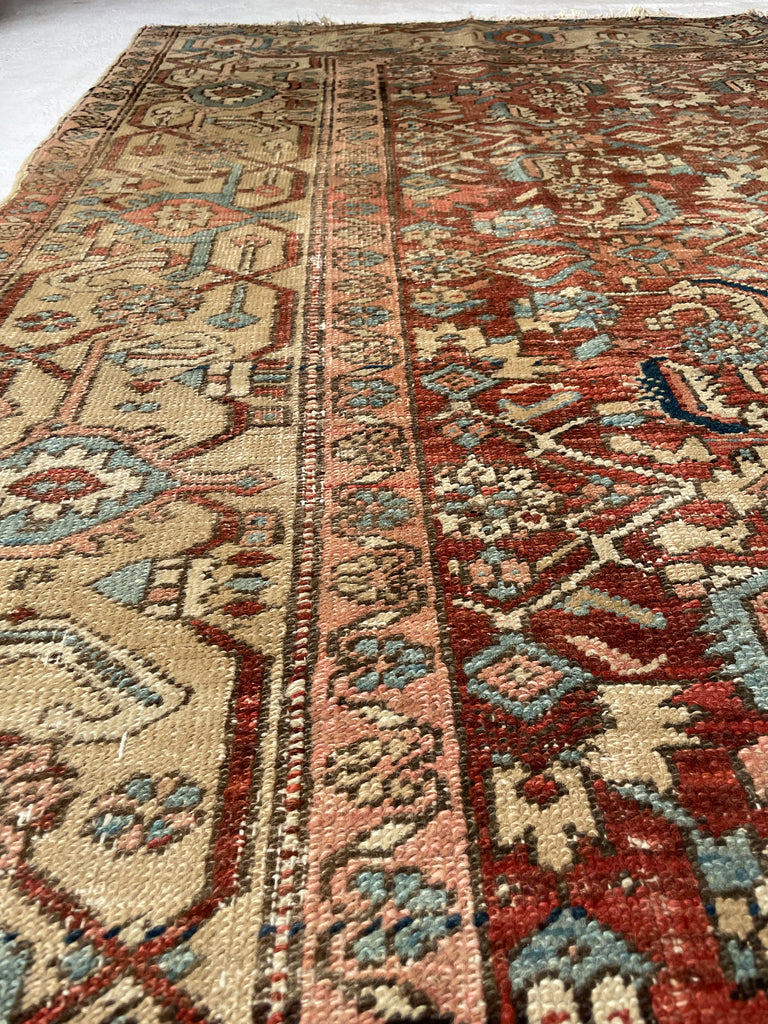 TRULY AMAZING Antique Rug with Iconic Design but FASCINATING Abrash Throughout! ~ 8 x 12.6