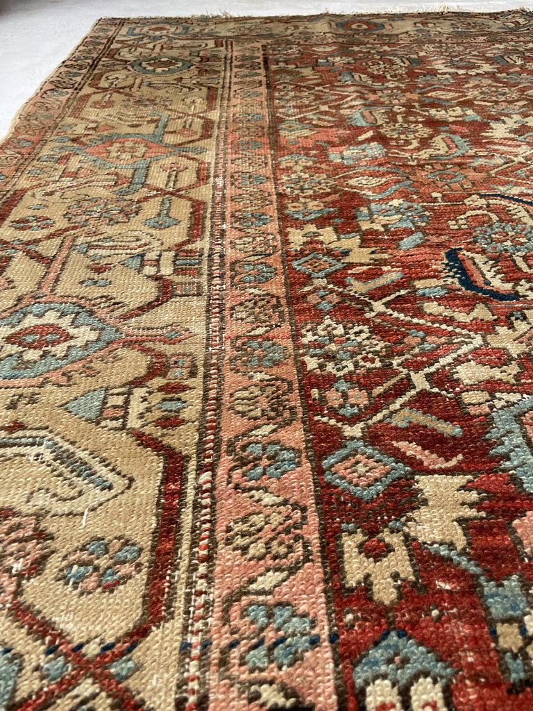 TRULY AMAZING Antique Rug with Iconic Design but FASCINATING Abrash Throughout! 8 x 12.6